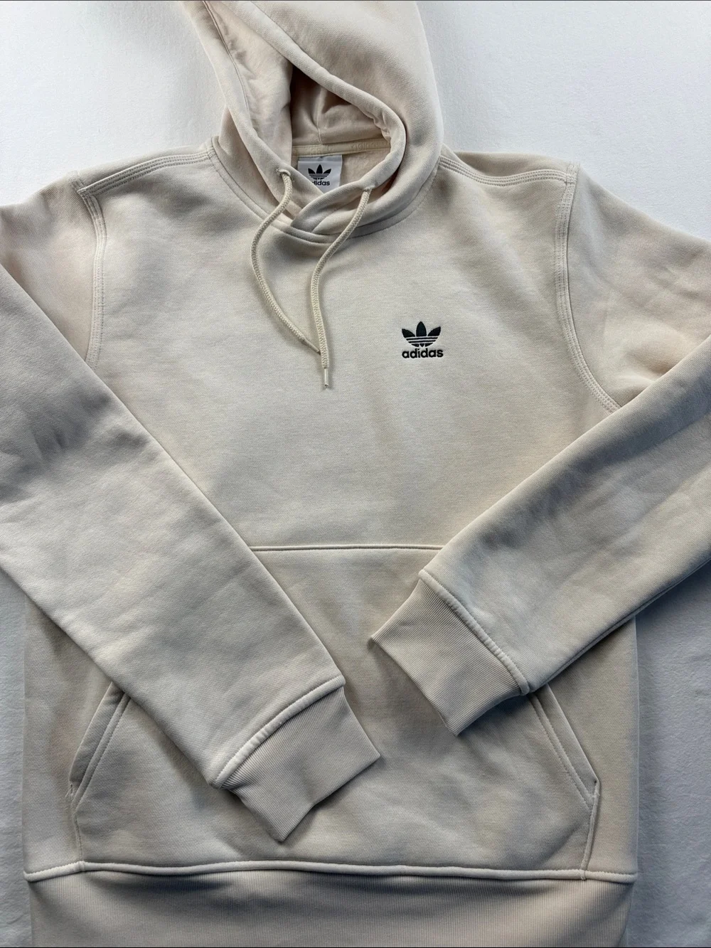 adidas Cream Trefoil Pullover Hoodie sz Medium